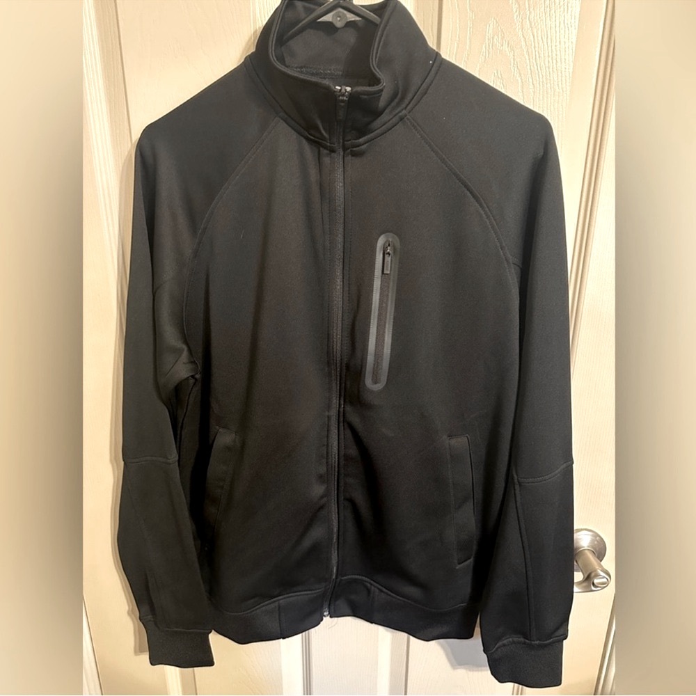 CSG Performance Athletic Zip Up Jacket w Collar & Zip Pocket, Black, Sz Small
